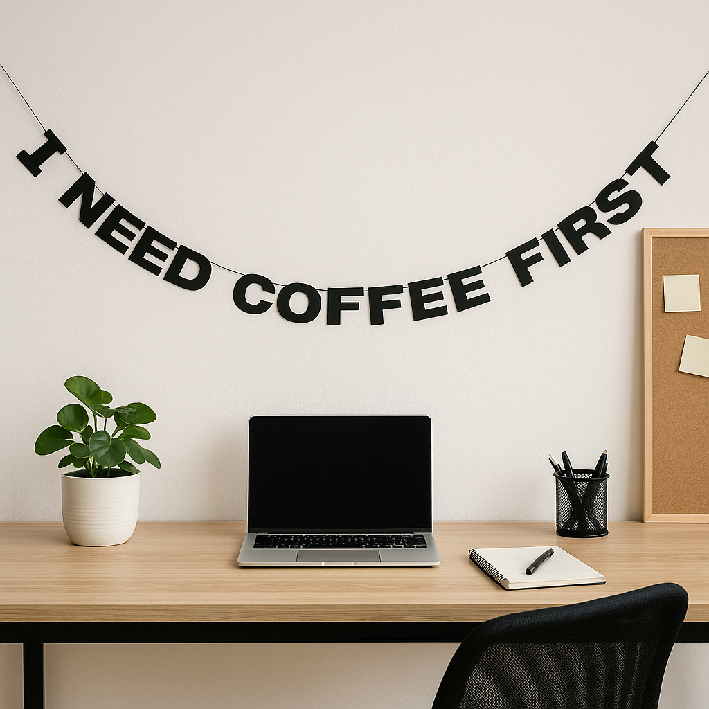 Garland 'I NEED COFFEE FIRST'